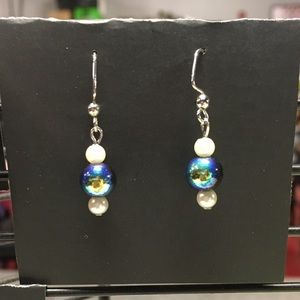3/$10 Beaded black and white earrings